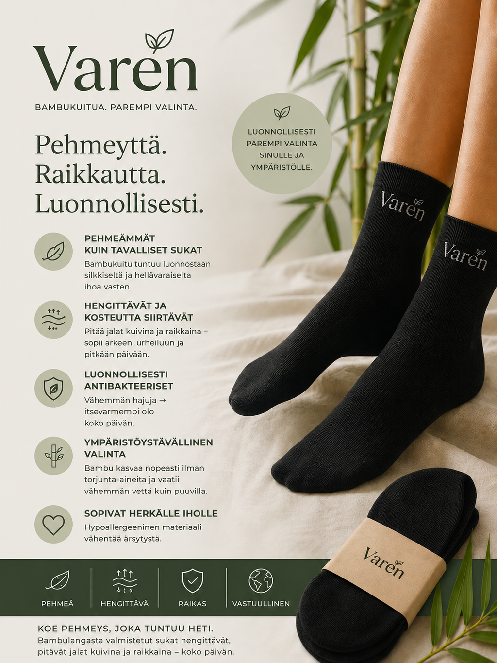 Varen Miesten Bambu Sukat